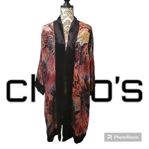 Chico's peacock velvet kimono
